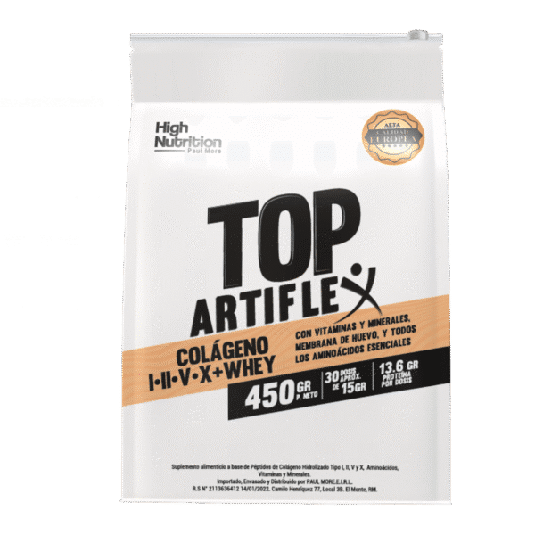 Top Artiflex Suplemento De Proteínas Colágeno Whey Vitaminas 450 grs
