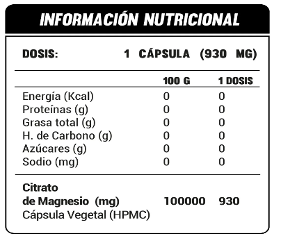 Magnesio Citrato 120 Cápsulas