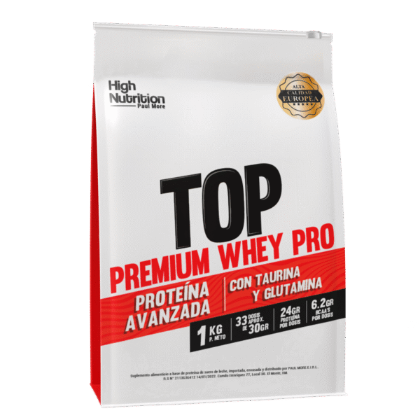 1 Kg Proteína Top Premium Whey Pro Con Glutamina Y Taurina